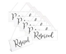 6 Pcs Reserved Seating Signs for Chairs Acrylic Handmade w/Ribbon