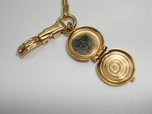 VINTAGE CHILD'S SNAKE CHAIN BRACELET W/GUILLOCHE LOCKET! - 第 5/5 張圖片