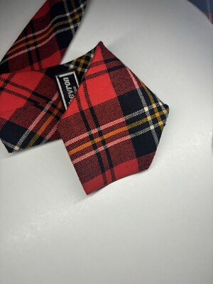 Le Chevron Necktie NWT Vintage Red 100% Wool Tie New With Tags