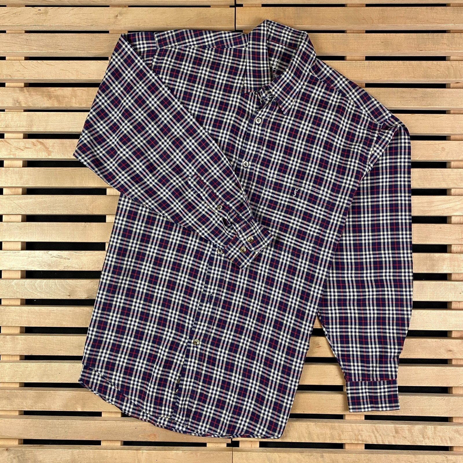 Camicia da uomo vintage a maniche lunghe Yves Saint Laurent taglia M