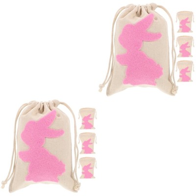  8 PCs Ostern Party Draw String Kaninchengeschenktaschen Ostertuchsbeutel
