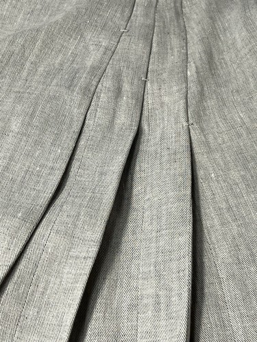 Gunex Skirt Linen Size 8 Hidden Zip Pleated Pocket Beige - Picture 5 of 8