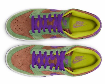 スニーカー nm-372) NIKE DUNK LOW SP TD VENEER Nike Dunk Low SP Veneer/Autumn Green/Deep Purple DA1469-200