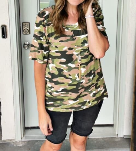 3XL Boyfriend Tee LULAROE ~ GRÜN & HELLBRAUN CAMOUFLAGE ~ T-Shirt, Top, T; CAMO - Bild 4 von 6