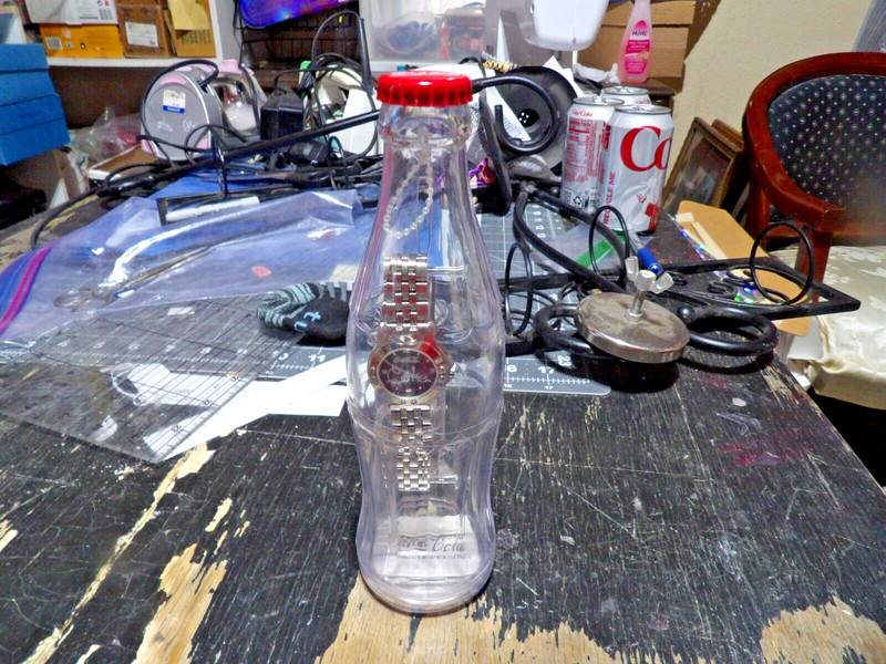 2002 Coca-Cola Watch In Clear Plastic Bottle Sealed