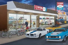 DAVID SNYDER "It's Fun" Limited Edition Print-Schwinn Bicycle Shop/Shell Station