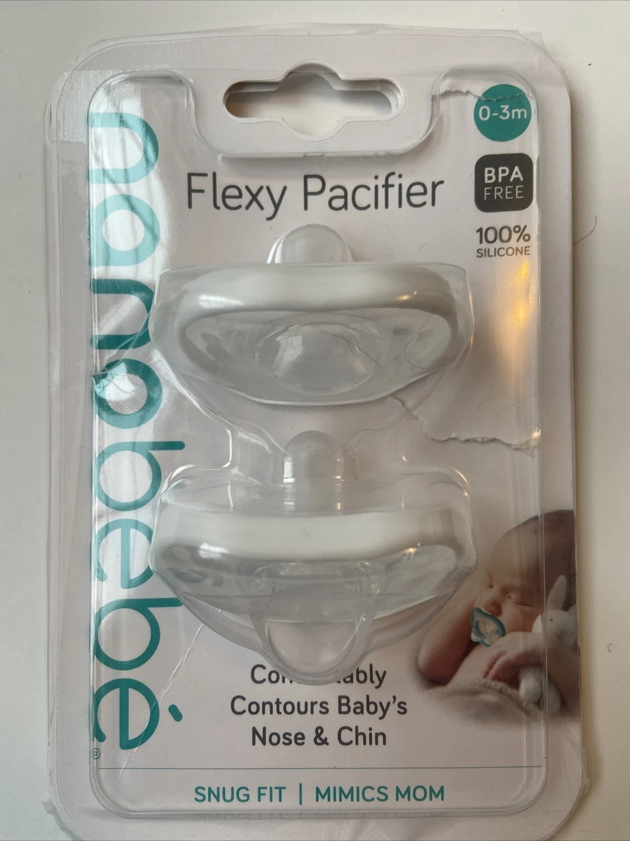 2 Pack Nanobebe Flexy Pacifier 0 3m White BPA Free 100 Silicone