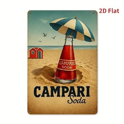 Blechschild Campari Soda Longdrink Vintage Metallschild TEL3531