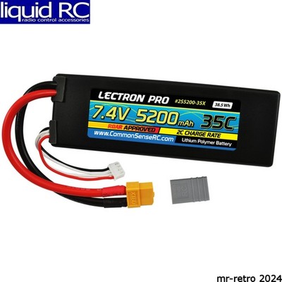 Common Sense RC 2S5200-35X Lectron Pro 7.4v 5200mah 35c LiPo Battery Xt60/Tra