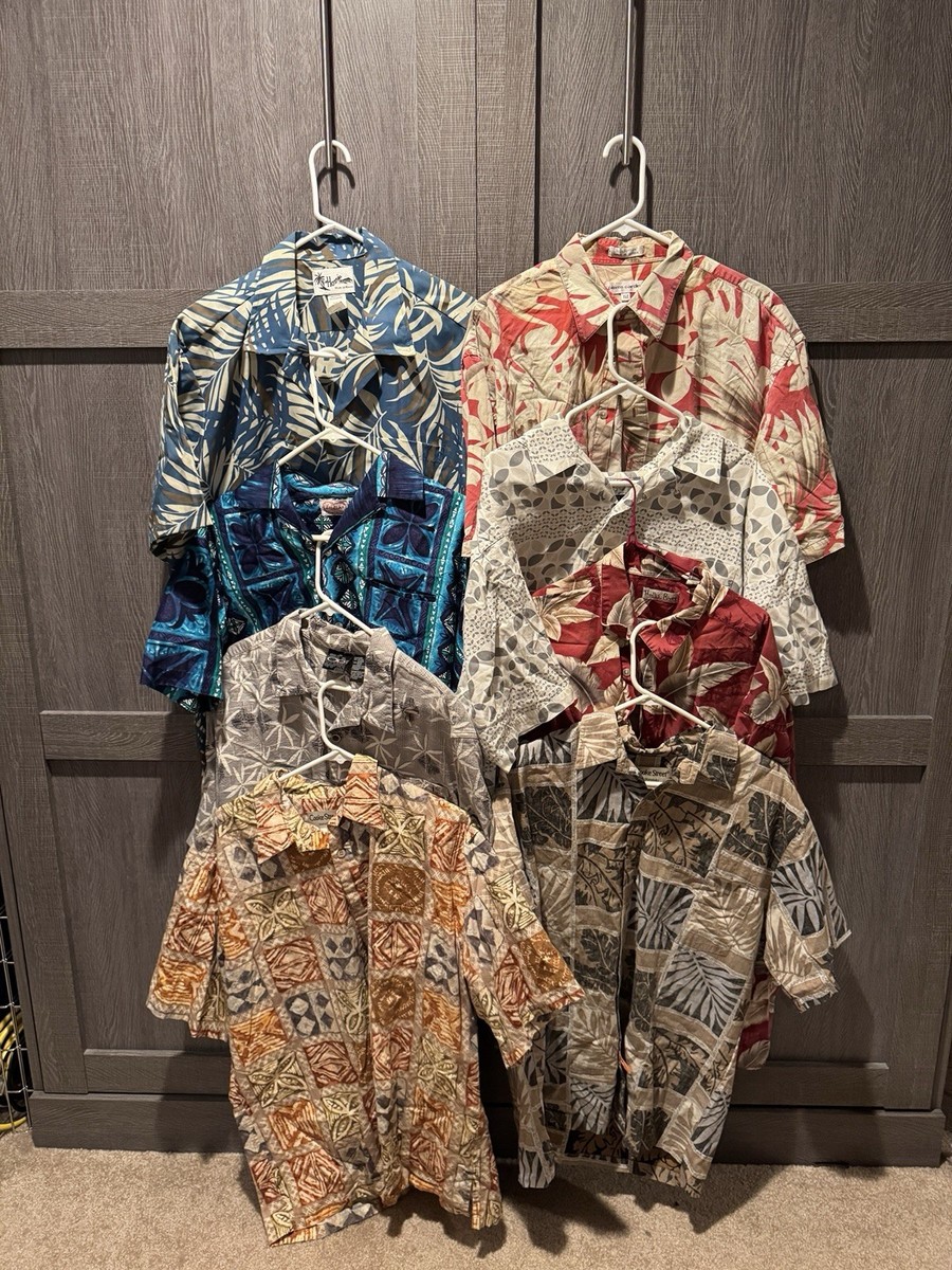 Lot of 8 Vintage Hawaiian Shirt Men display picture 1