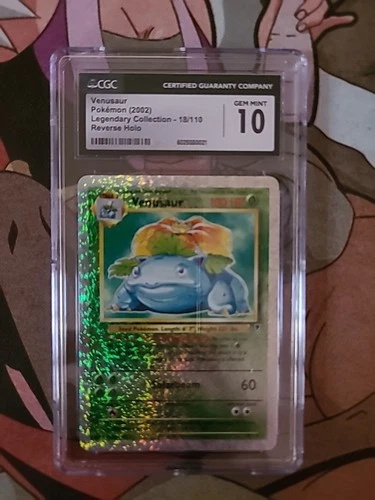 2002 Legendary Collection Venusaur Reverse Holo Card  18/110. CGC 10 GEM MINT