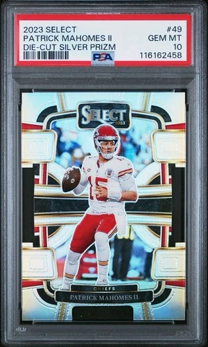2023 Panini Select #49 Patrick Mahomes II Die-Cut Silver Prizm Chiefs PSA 10