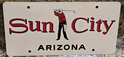 1960 SUN CITY ARIZONA License Plate DEL WEBB GOLF Retirement Advertising NEW
