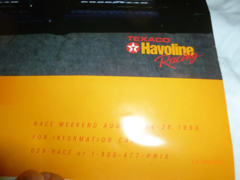 1990 TEXACO HAVOLINE CART GRAND PRIX OF DENVER JEFF ANDRETTI POSTER  15 X 24" - Image 3 of 3