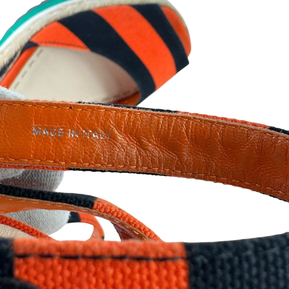 PRADA 2011 Plataforma Alpargata Creeper Sandalias Naranja Multi Marcado como 36-6 EE. UU. Foto 2 de 4