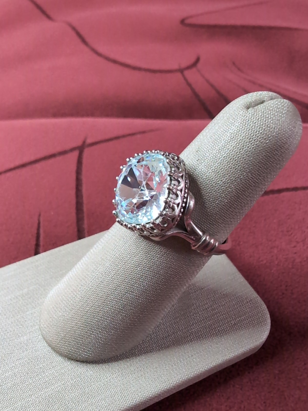 Statement FD Sterling Silver 925 Ring Aquamarine … - image 4