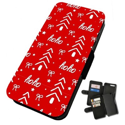 Bedruckte Flip Handyhülle für iPhone Weihnachten Muster: Hoho Wallpaper Geschenk