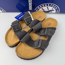Birkenstock Arizona Soft Footbed Suede Leather Sandals - Velvet Gray