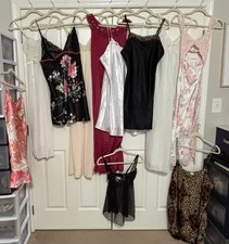 LINGERIE LOT Shiny Slippery Satin Nightgowns Various Brands Sizes S-3X