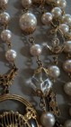 Vintage Victorian 1928 Signed Faux Pearl Beaded & Crystal 30" Necklace — photo 7