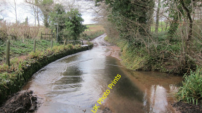 Photo 6x4 A ford in flood after heavy February rains Gold's Cross  c2016