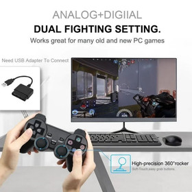 Wireless Gamepad Controller for Sony PS2 Playstation 2 2.4G Double Vibration
