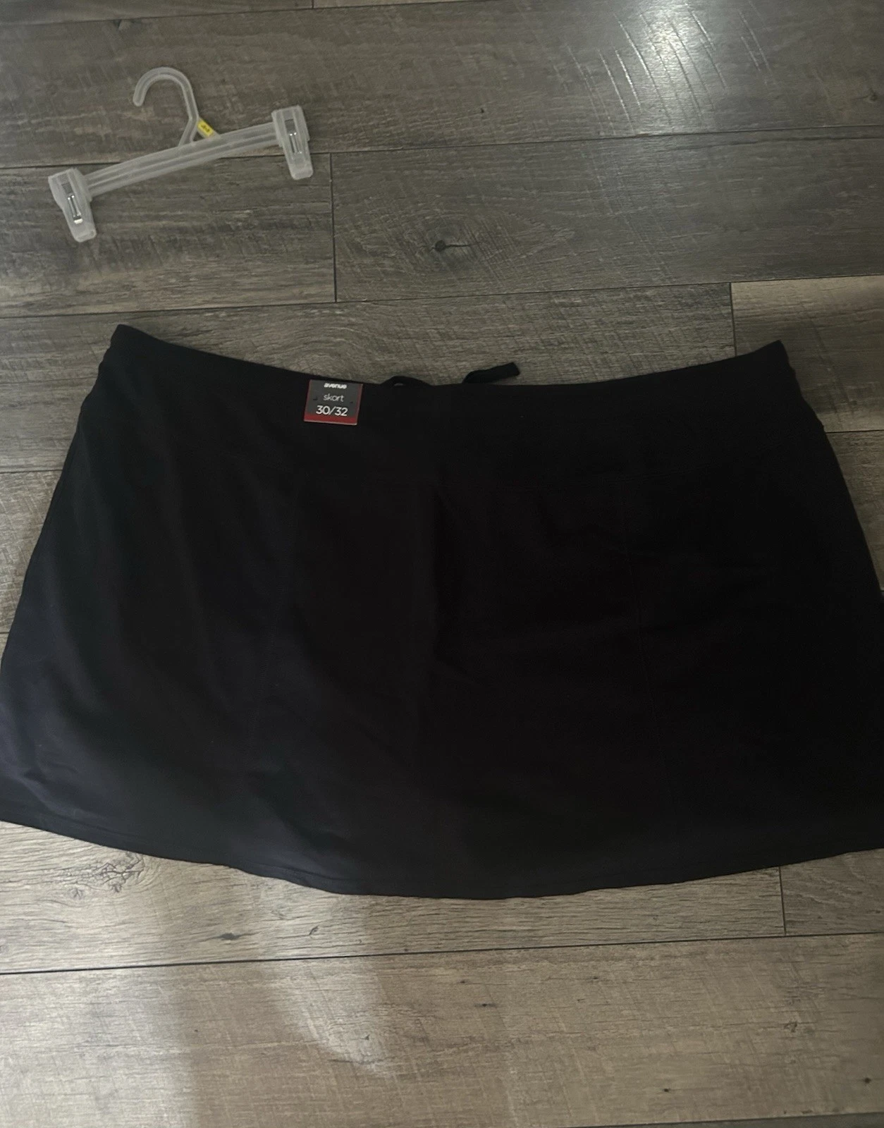 Avenue Womens Plus 30/32 Solid Black Skort Skirt Stretch New