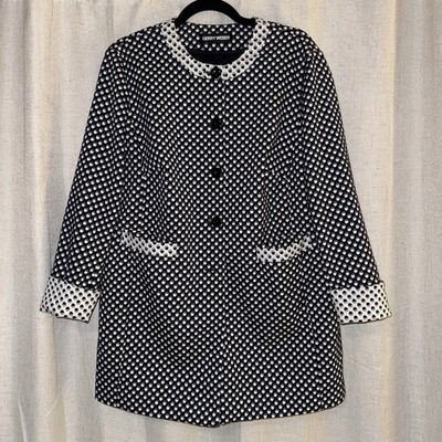 Gerry Weber Women s Coat Size 44 Or 14/XL See Meas Geographic Pattern FLAW Navy