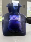 MCM Blenko Dark Amethyst Purple Double Spout  Glass Pitcher Water Bottle 384