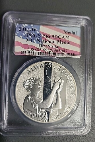 2011-W PCGS PR69DCAM 9-11 NATIONAL SERVICE MEDAL - US MINT 1 OZ 999 FINE SILVER - Bild 3 von 17