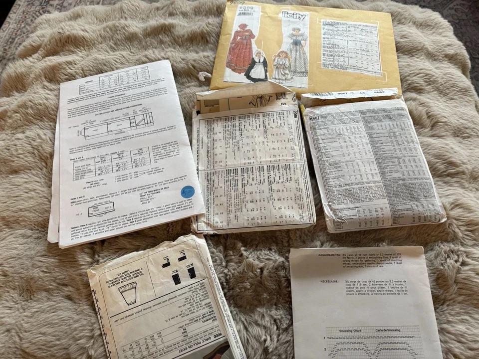 Lot of 6 Sewing Patterns Costumes Nightgowns Misc Cut - Image 2 of 2