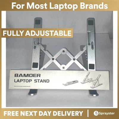 Bamoer Portable, Multi-Size Use, Adjustable, Silver, Metal Laptop & Tablet Stand - Image 1 of 4