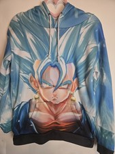 Dragon Ball Z Goku Super Saiyan God All Over Print Hoodie Sweatshirt Size Small