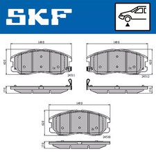 Jeu de plaquettes de frein avant SKF VKBP 80327 A CHEVROLET CAPTIVA 2.2 D