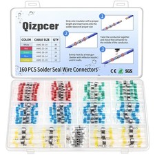 160 Pcs Solder Seal Wire Connectors Kit, Electrical Connectors Heat Shrink Wi...