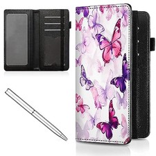 Checkbook Cover for Men and Women Personal Purple Blue Butterfly