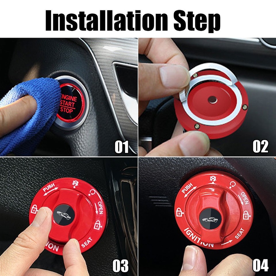 Car Decor Accessories Engine Start Stop Button Cover Auto Interior ...