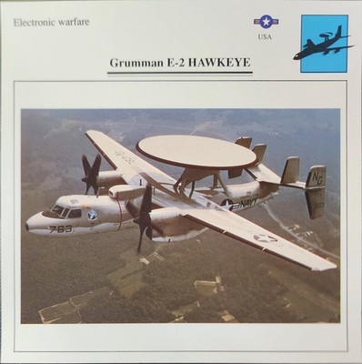 E-2 E2 E 2 Hawkeye Grumman Plane Picture Vtg Original Aircraft Collector Card  