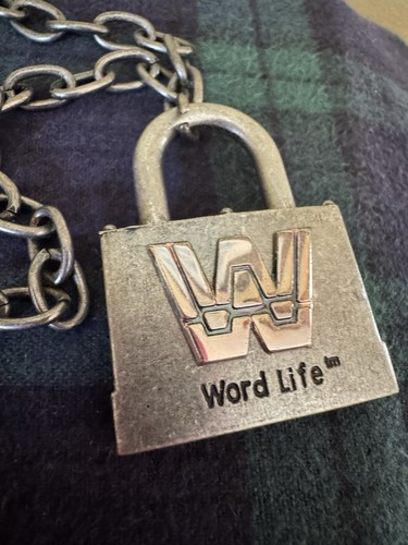 RARE 2004 John Cena WORD LIFE Chain & Padlock WWE Wrestling Necklace Silver Tone - Bild 3 von 7