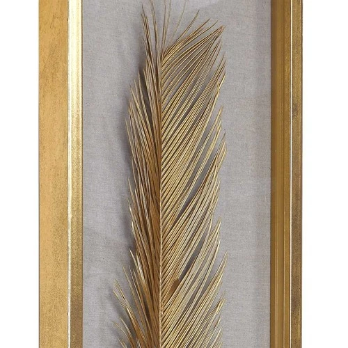 UTTERMOST 04176 PALMA SHADOW BOXES SAGO PALM GOLD LEAF REPLICAS SET OF 3 - Picture 4 of 7
