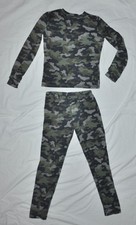 Cuddl Duds Boys Large Baselayers Fleecewear Camo Long Sleeve Shirt Pants Fleece