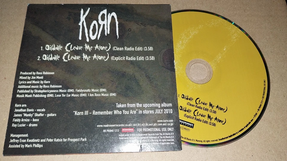 MCD Korn - Oildale (Leave Me Alone) 2 Tracks Roadrunner rare - Bild 2 von 3