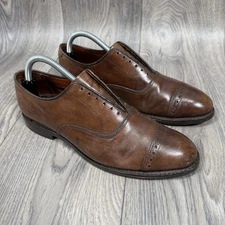 Allen Edmonds Fifth Avenue Brown Leather Cap Toe Oxfords Dress Shoes Mens 8 D