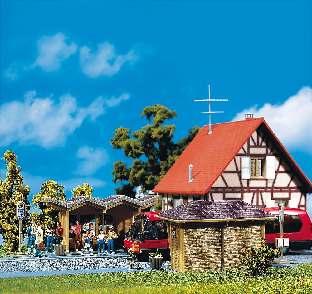 Faller 180587 - 1/87 / H0 2 Bus Shelters - New