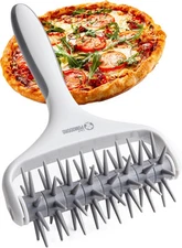 Chef Pomodoro Plastic Pizza Dough Roller (21 x 14.5 cm, Spike Length 7 Gray 