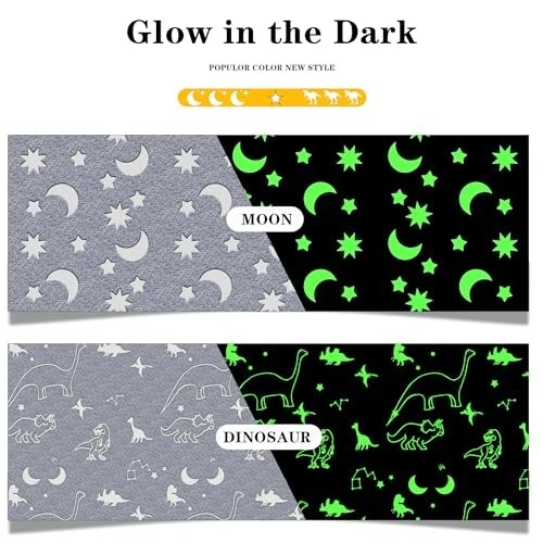 Alfombra grande de sala de juegos para niños que brilla en la oscuridad alfombras de área de dinosaurios para niños niñas Foto 3 de 4