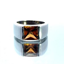 Lady's Size:  18K White Gold-Citrine Ring EL1113451 
