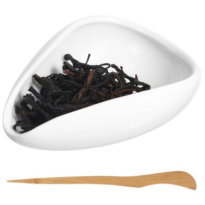 Retro Tea Shovel Porcelain Chahe Vessel Coffee Bean Dosing Cup Presentation