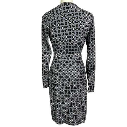 Vestido envolvente Ann Taylor Hazy azul con hojas en relieve, talla 4, 95 % poliéster, 5 % spandex - Imagen 9 de 15