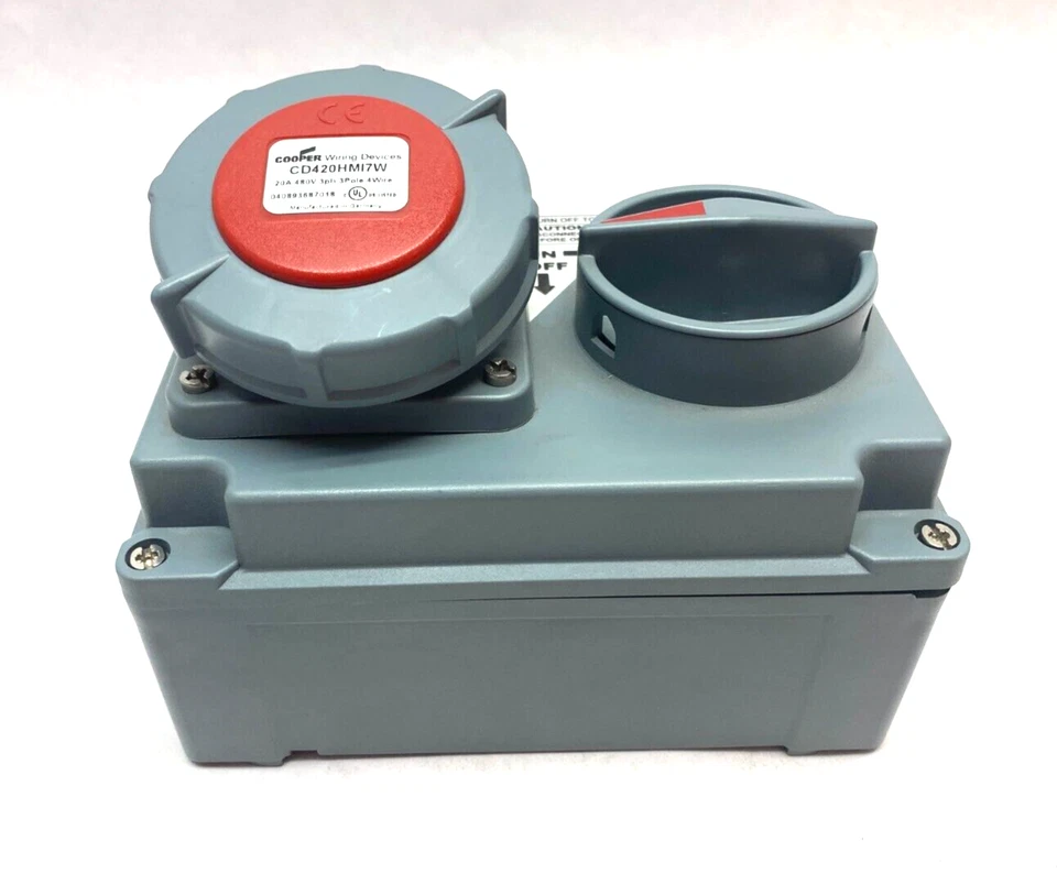 Dispositivo de cableado Eaton Cooper CD420HMI7W Arrow Hart enclavamiento pin y manga 480 V Foto 3 de 4